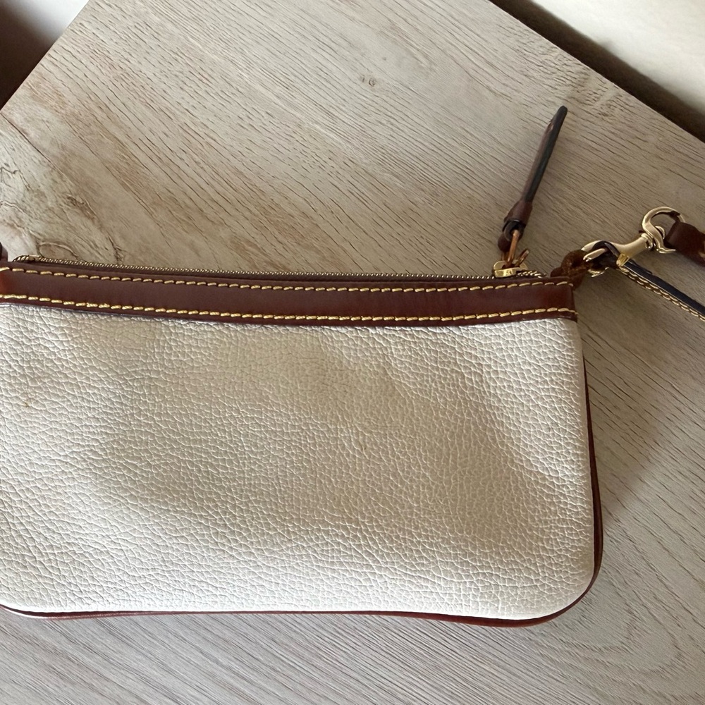 Dooney & Bourke Cream and Brown Wristlet - Picture 2 of 5